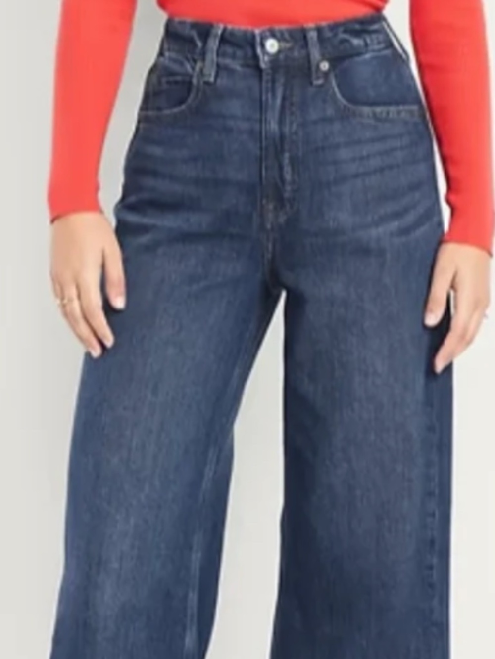 Extra High-Waisted Super Wide-Leg Jeans (Dark Wash)